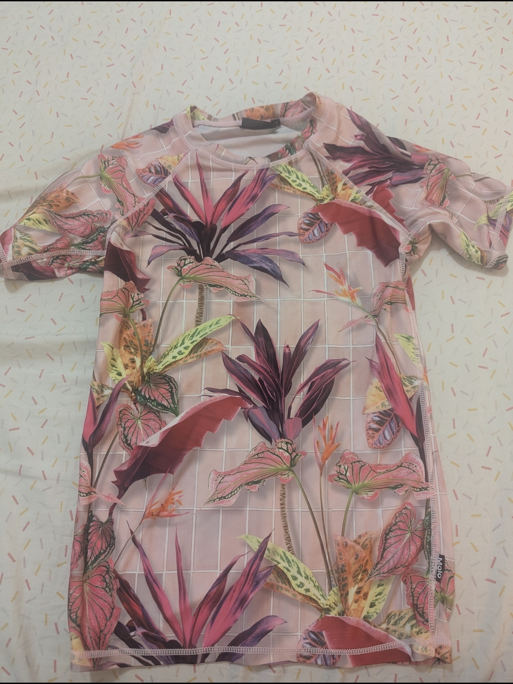 Molo Kids Pink Floral Swim Rashguard